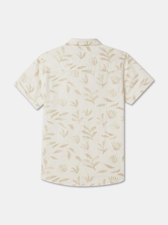 R&B Boys Beige Typography Print Half Sleeves Shirt