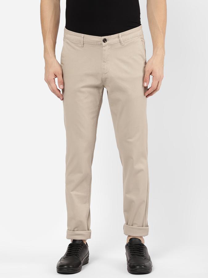 R&B Men Beige Casual Trousers image number 0