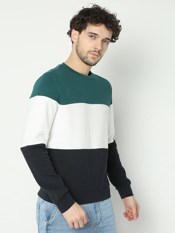 Men Colourblock Regular Fit Sweatshirt image number 2