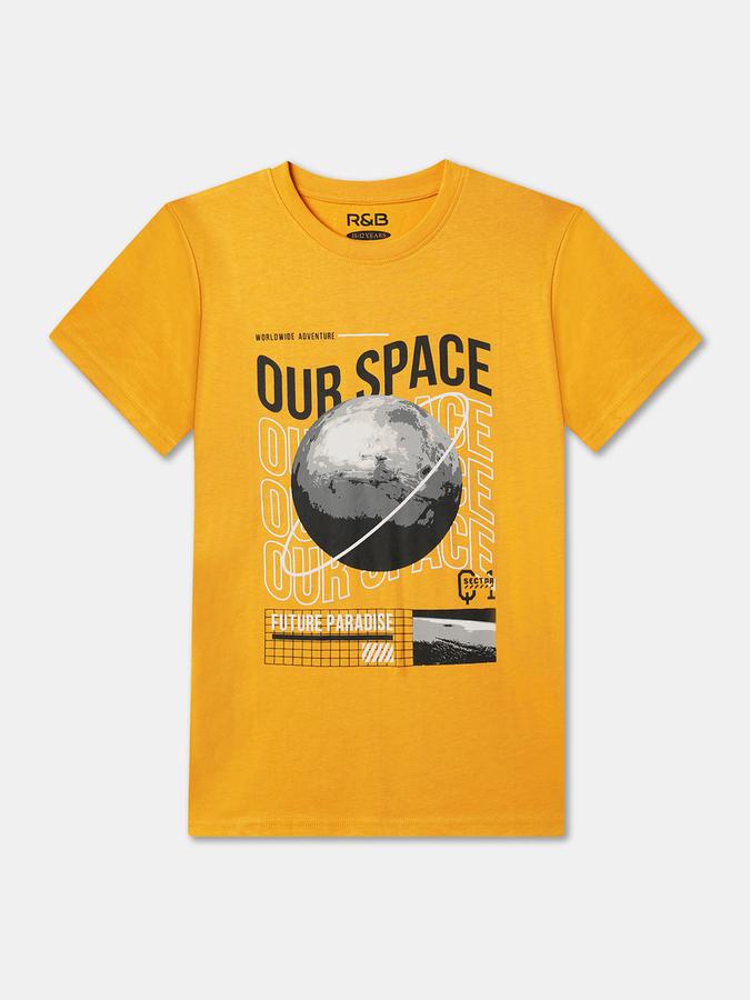 Boys Graphic Print Relaxed Fit Round-Neck T-Shirt