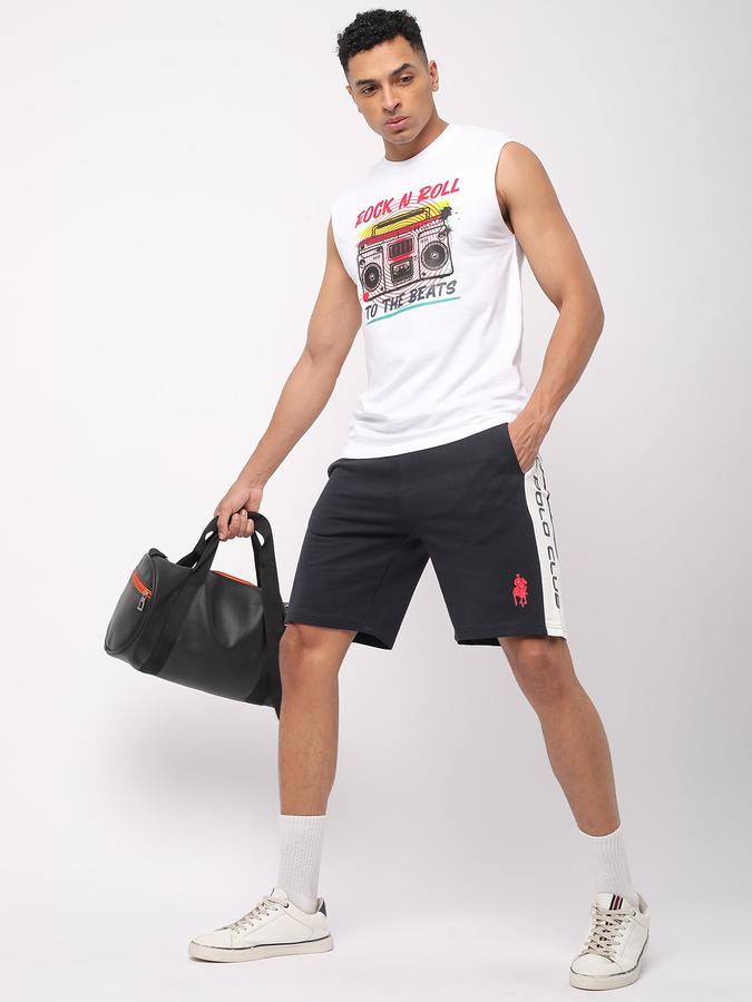 Men Typographic Print Regular Fit Shorts image number 1
