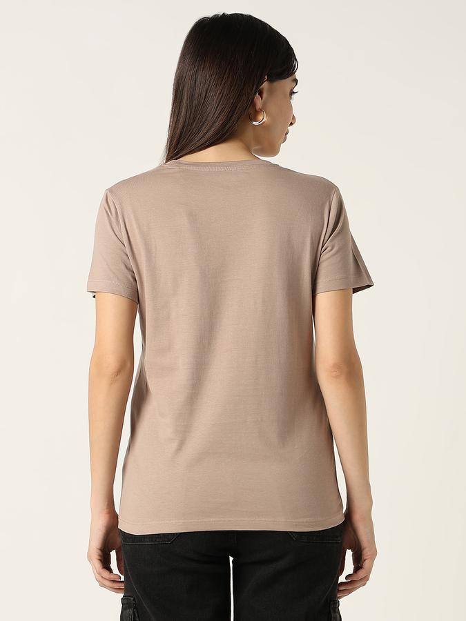 R&B Women Brown Typography T-Shirt