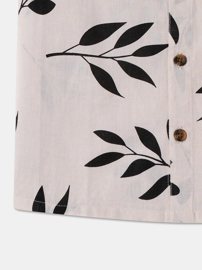 Boys Regular Fit Short Sleeve Camp Collar Shirt