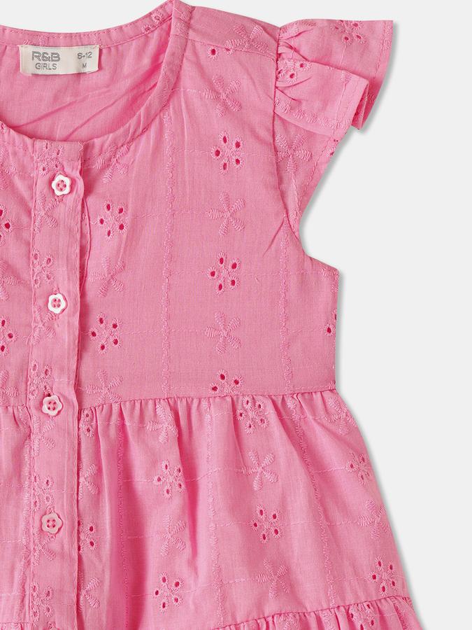 R&B Baby Girls Midi/Knee Length Casual Dress , Short Sleeve image number 2