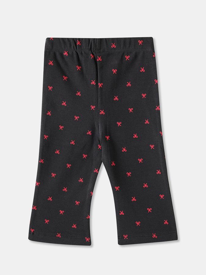 Girls Cotton Blend Skinny Fit Elastic Waist Printed Leggings