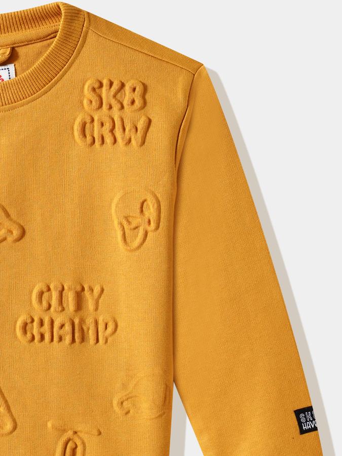 Boys Cotton Blend Relaxed Fit Crew Neck Graphic Sweatshirt