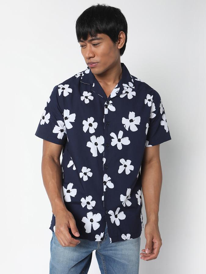 R&B Men's Floral Print Casual Shirt