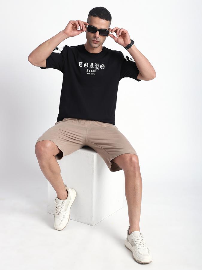 R&B Men's Black Printed T-Shirt