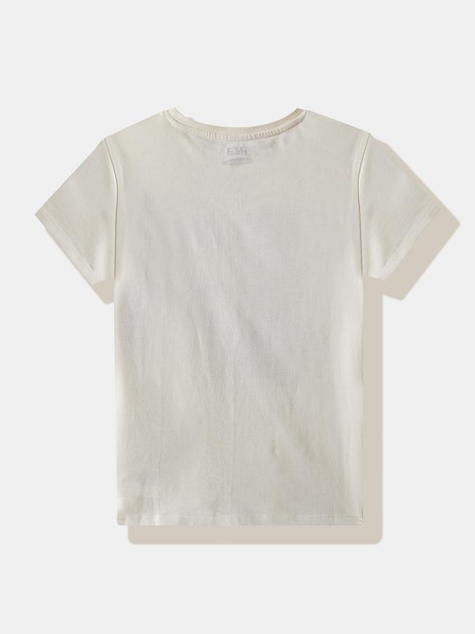 Girls Cotton Regular Fit Crew Neck Graphic T-shirt