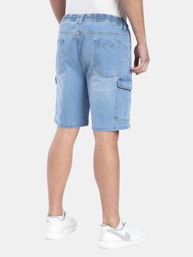 R&B Light Blue Men Above Knee Denim Shorts