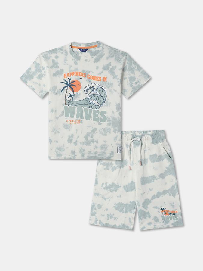 Boys Typographic Print T-Shirt & Shorts Set