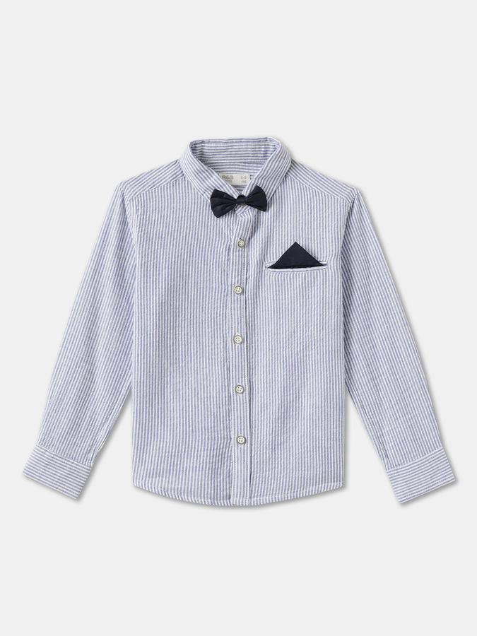 Boys Striped Full Sleeves Shirt with Trousers Fashion Set