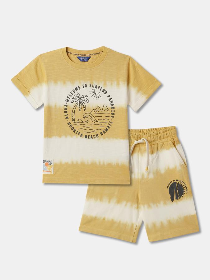 Boys Typographic Print T-Shirt & Shorts