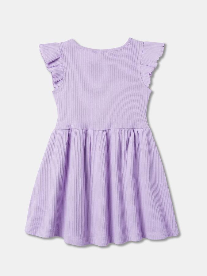 Girls Ribbed Fit & Flare Dress image number 1