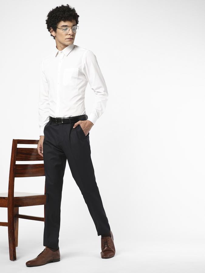 R&B Men Black Formal Trousers image number 1