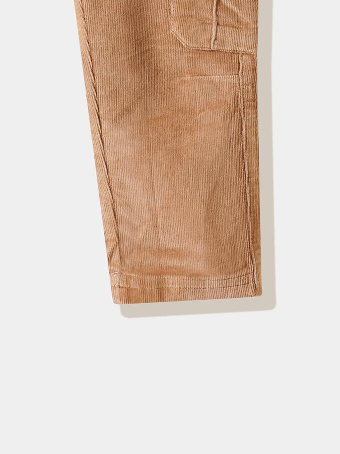 Boys Corduroy Regular Fit Drawstring Waist Clean Hem Trousers