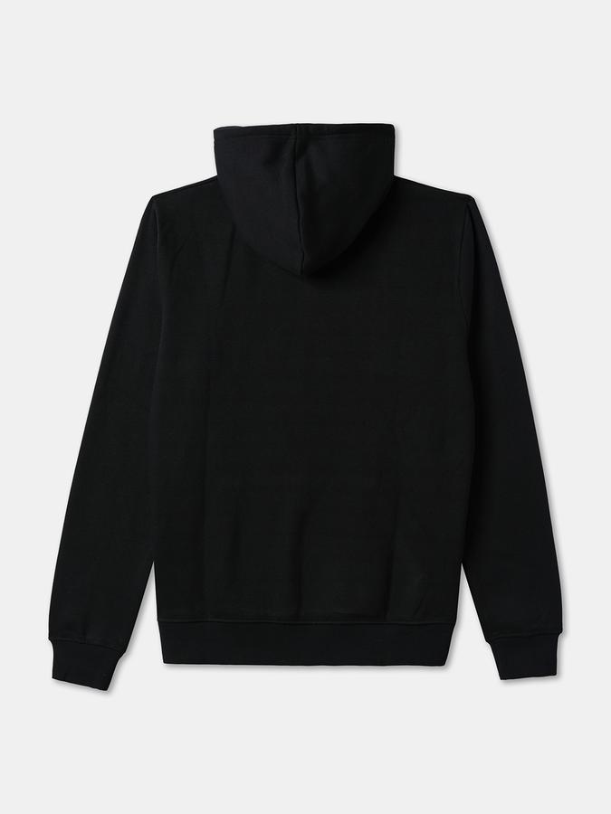 Men Fleece Regular Fit Hooded Graphic Sweatshirt