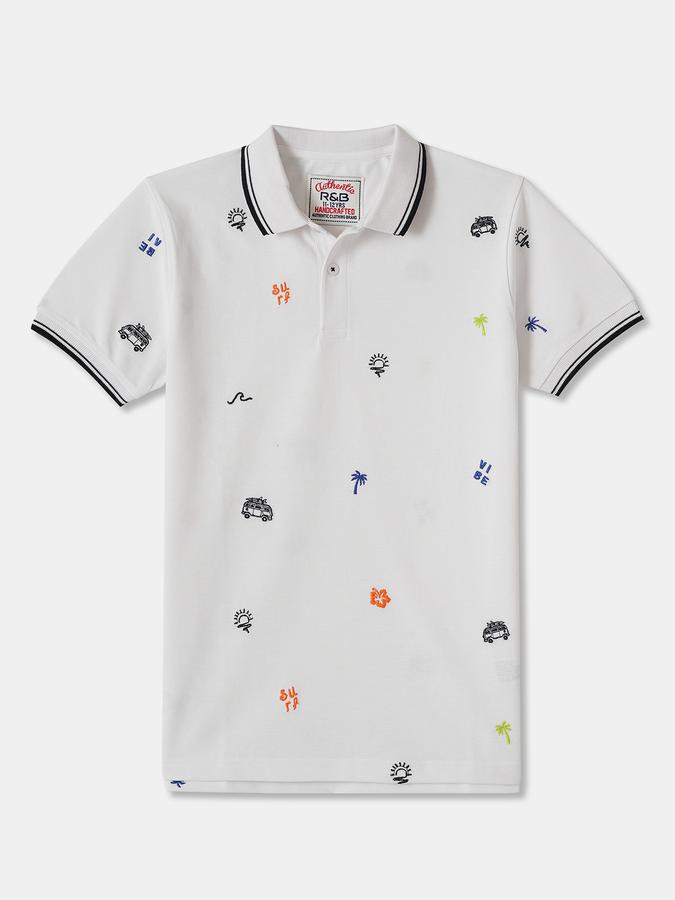 Boys Regular Fit Short Sleeve Polo Collar T-Shirt