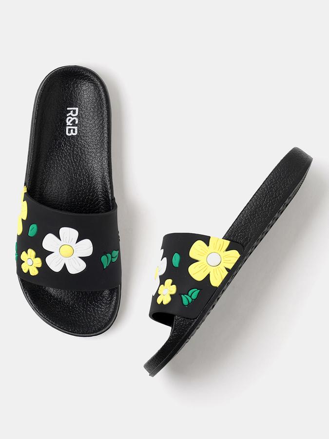 R&B Women Black Flip Flops