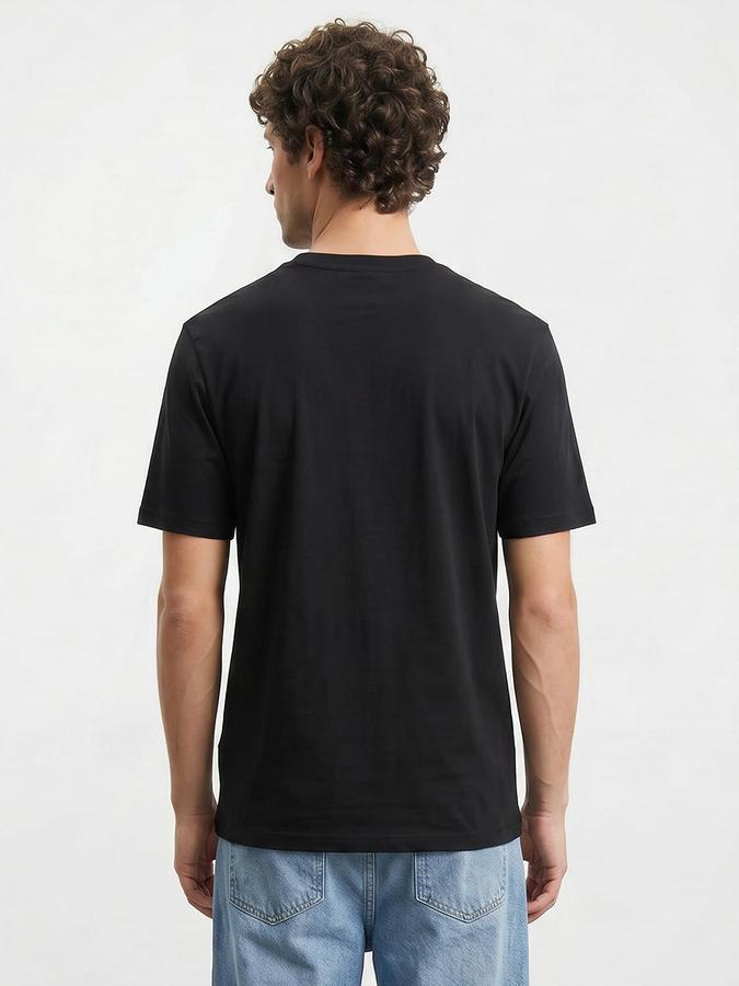R&B Black Men Printed Short Sleeves Tshirt