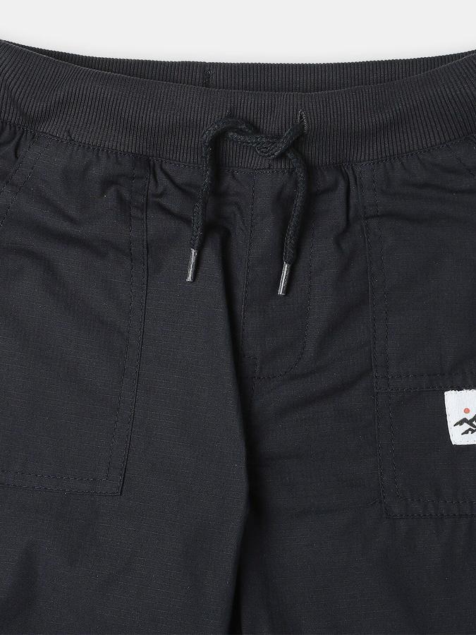 R&B Boys Blue Solid Regular Fit Trousers