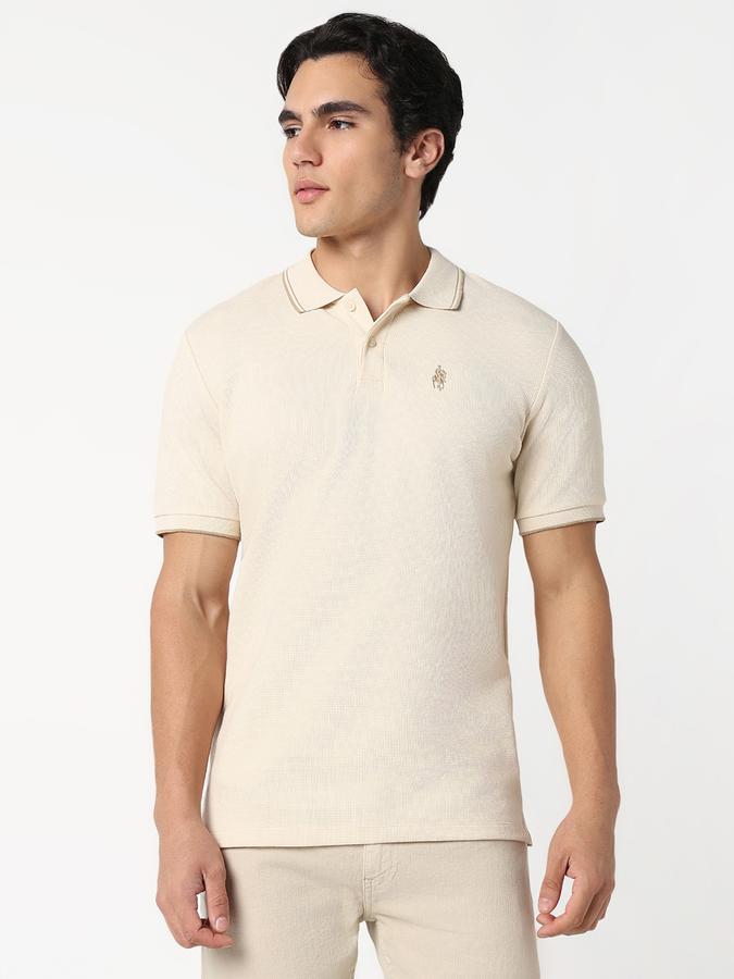 Self Design Men Peter Pan Collar T-Shirt image number 0