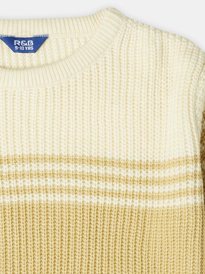 R&B Boys' Brown Colourblocked Sweater