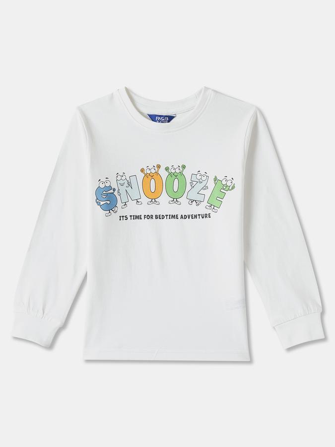 Boys Cotton Regular Fit Round Neck Graphic Print Sleepwear Set