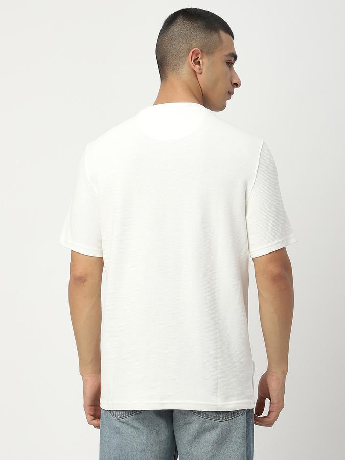 Men Cotton Regular Fit Crew Neck Textured T-shirt