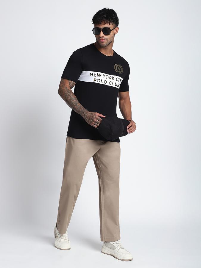 R&B Men's Black Printed T-Shirt