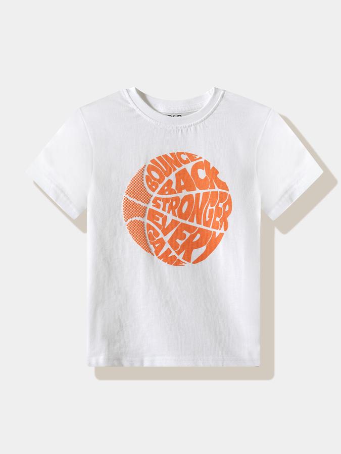 Boys Cotton Regular Fit Crew Neck Graphic T-shirt