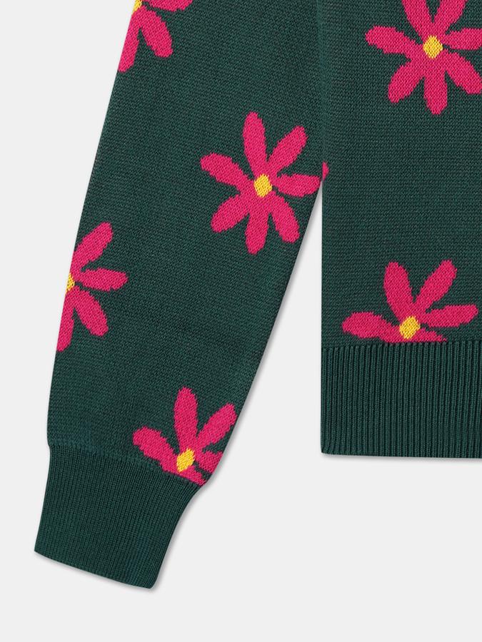 R&B Girls' Teal Printed Sweater