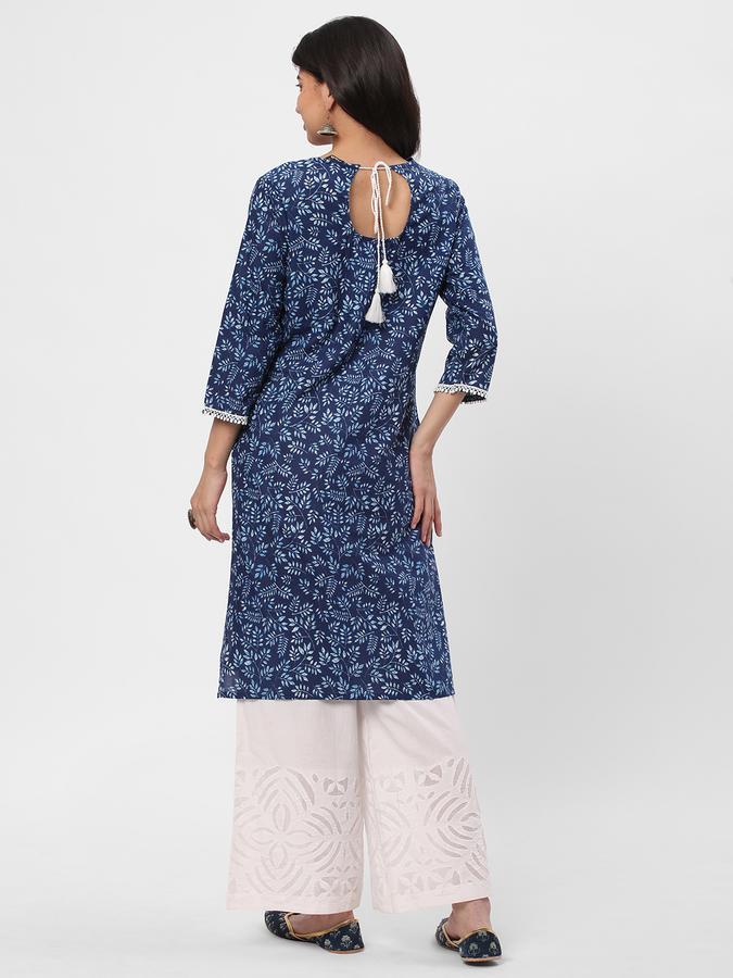 Women Leaf Print Straight Kurta image number 2