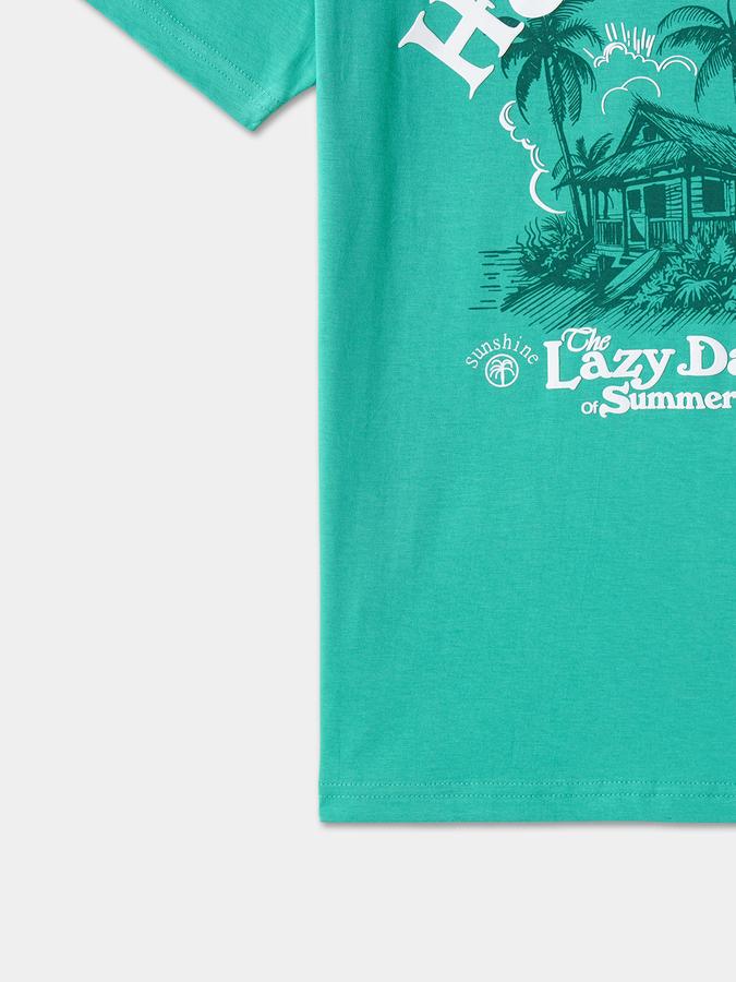 Boys Cotton Regular Fit Crew Neck Graphic T-shirt