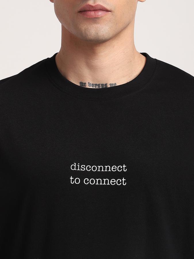 Men Cotton Relaxed Fit Crew Neck Typographic T-shirt
