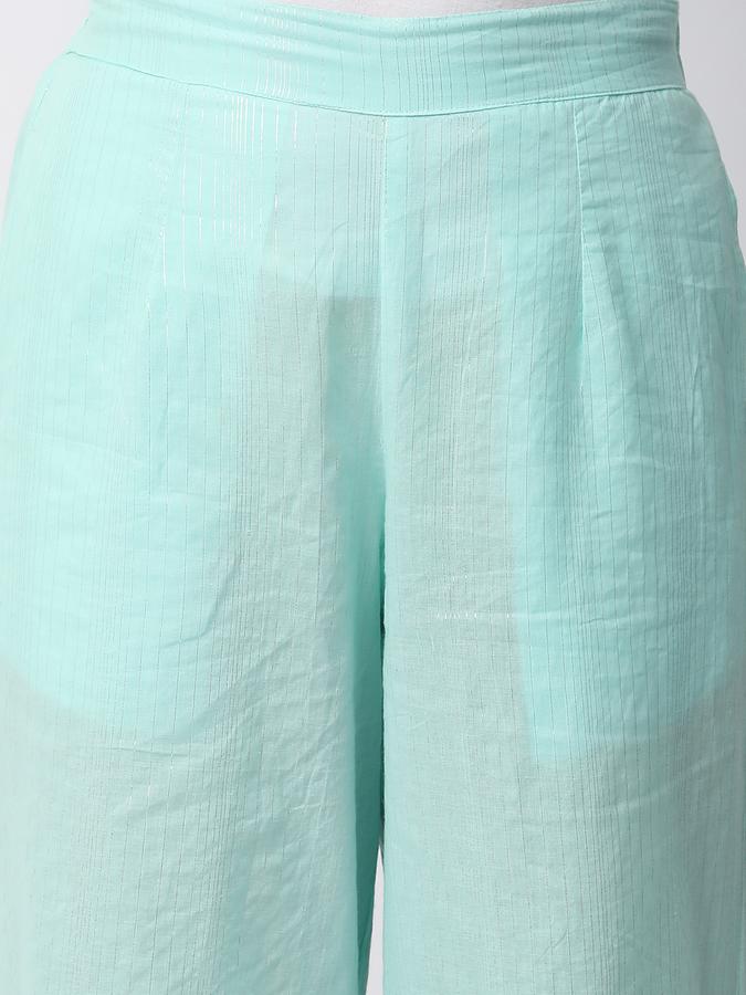 Women Cotton Culottes Elasticated Self Design Trousers