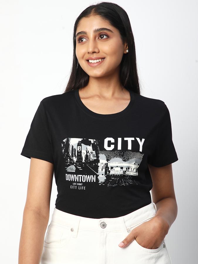 Women Graphic Print Round Neck T-Shirt image number 0