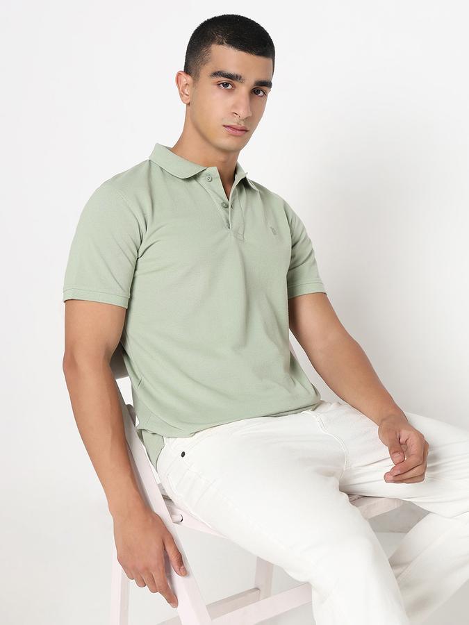 MENS Short Sleeves SOLID POLO WITH DTM EMBROIDERY- DRY FIT