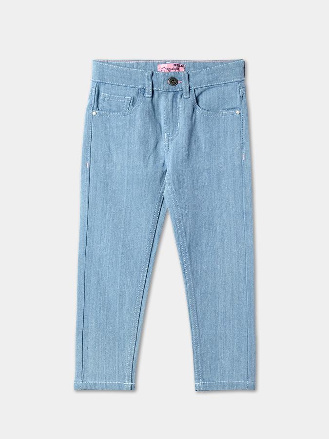 Girls Lightly Washed Straight Fit Jeans image number 0