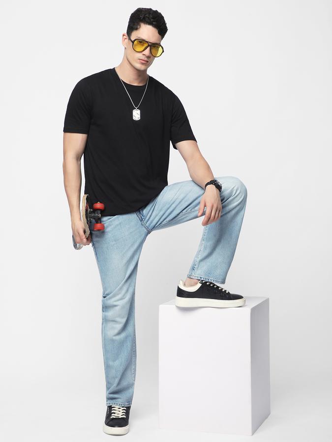 R&B MEN'S Solid T-Shirt with Crew Neck and Short Sleeves image number 1