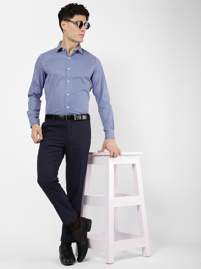 R&B Blue Men Formal Trousers image number 1