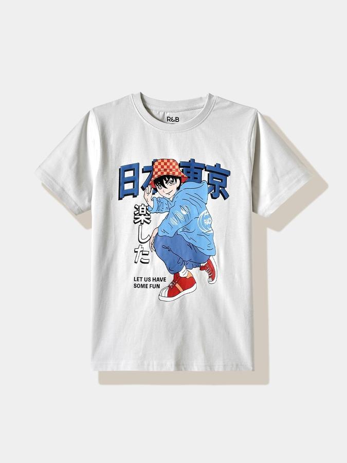 Boys Cotton Regular Fit Crew Neck Graphic T-shirt