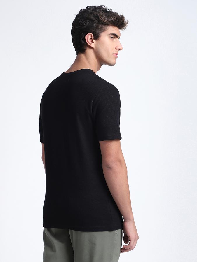 Men Cotton Regular Fit Crew Neck Solid T-shirt