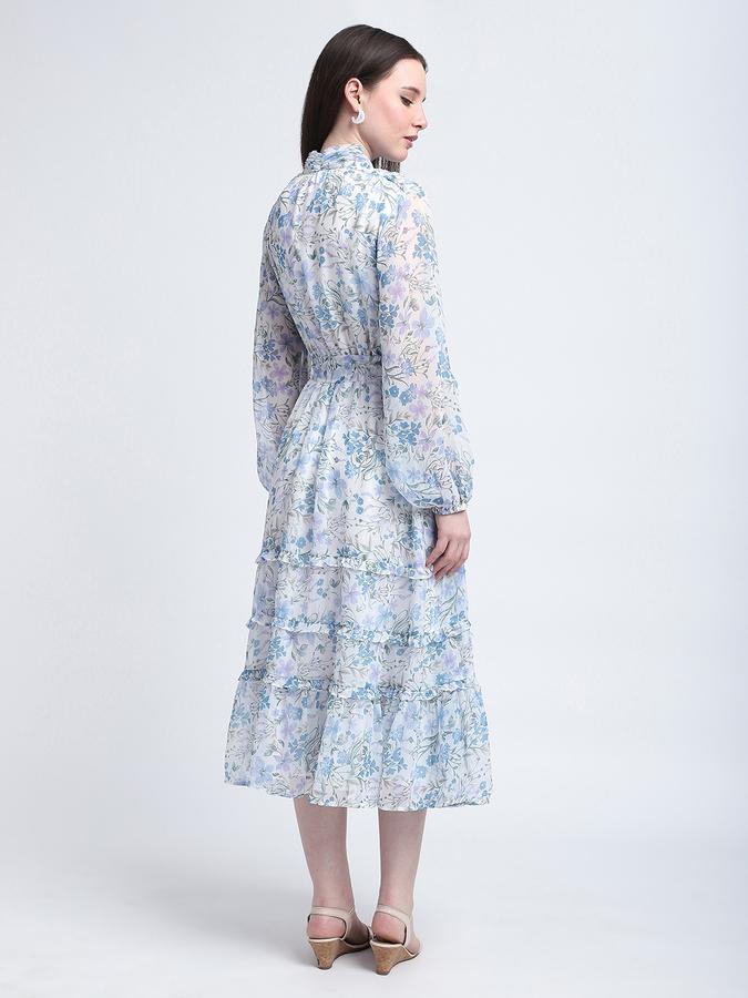 Women Polyester A-Line Midi Floral Dress