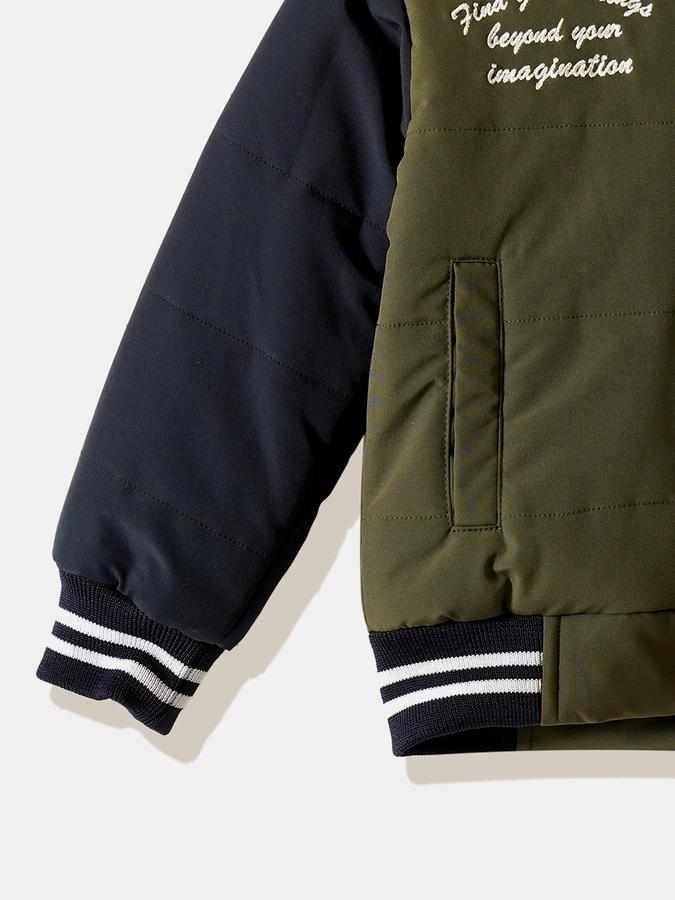R&B Boys' Green Printed Jacket