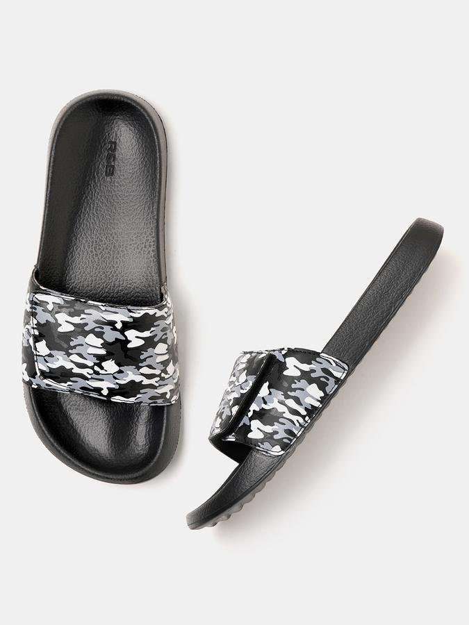 R&B Men Printed Sliders With Velcro