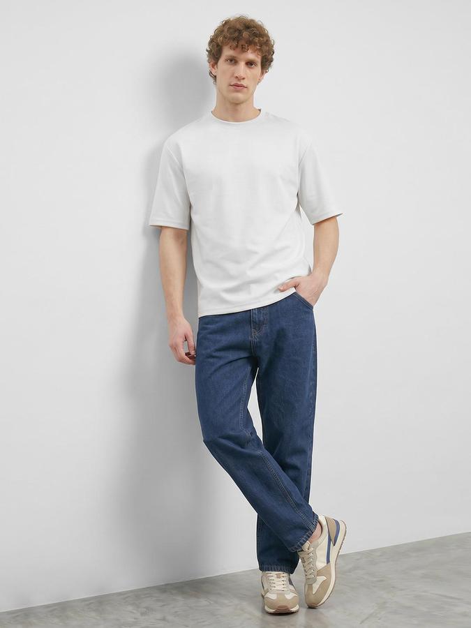 R&B Beige Men Solid Short Sleeves Tshirt