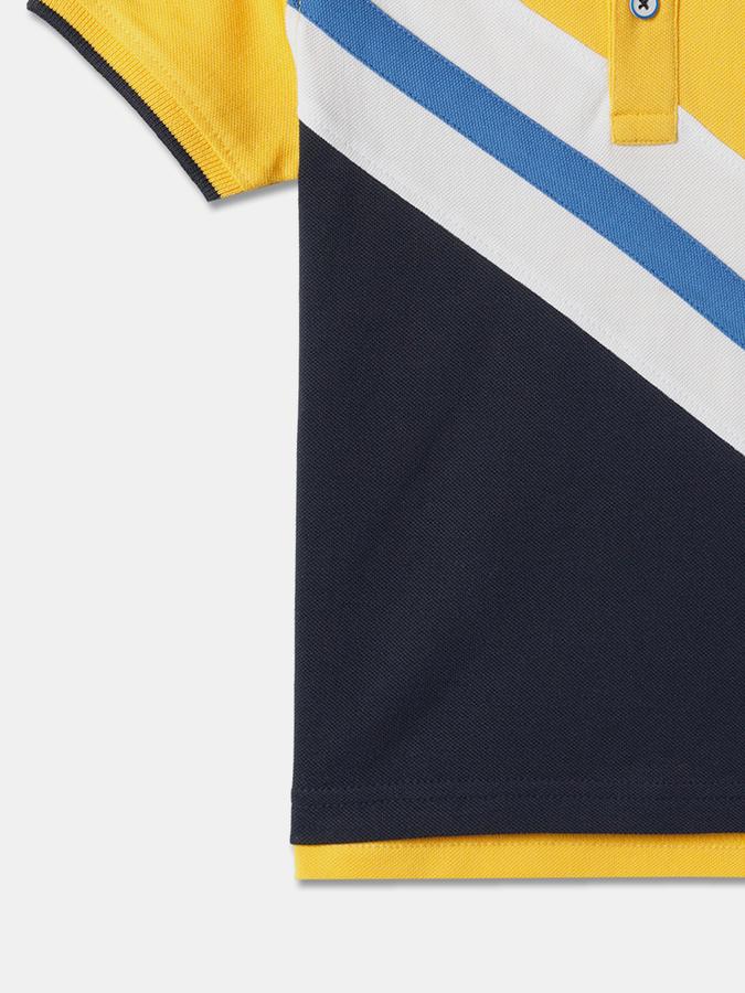 Boys Colourblock Relaxed Fit Polo T-Shirt data-index=