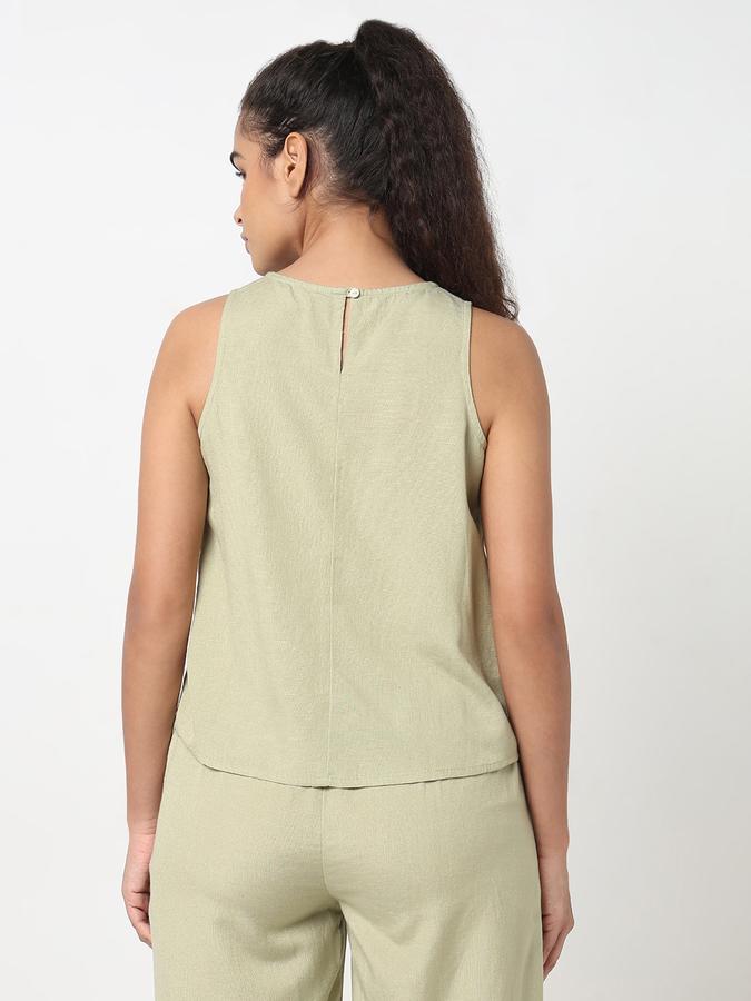 Women Viscose Blend Relaxed Fit Round Neck Solid Top