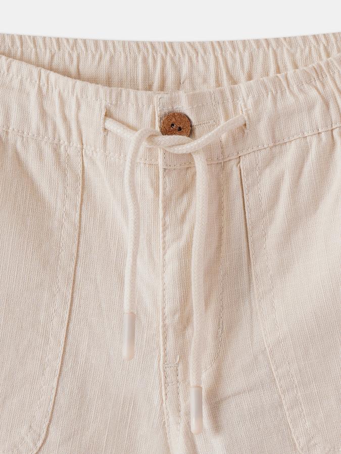 Boys Cotton Regular Fit Drawstring Waist Cuffed Hem Shorts